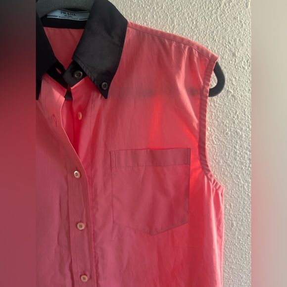 Prada Milano Made In Italy Sleeveless Collared Button Up Womens Size 36 - Picture 2 of 7